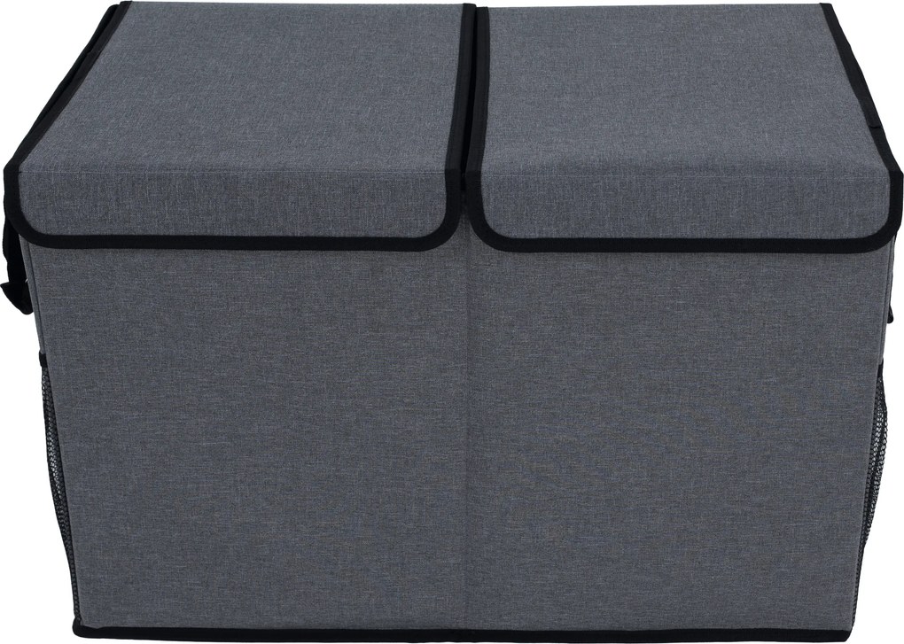 Összecsukható tároló doboz, szürke/fekete, DETER