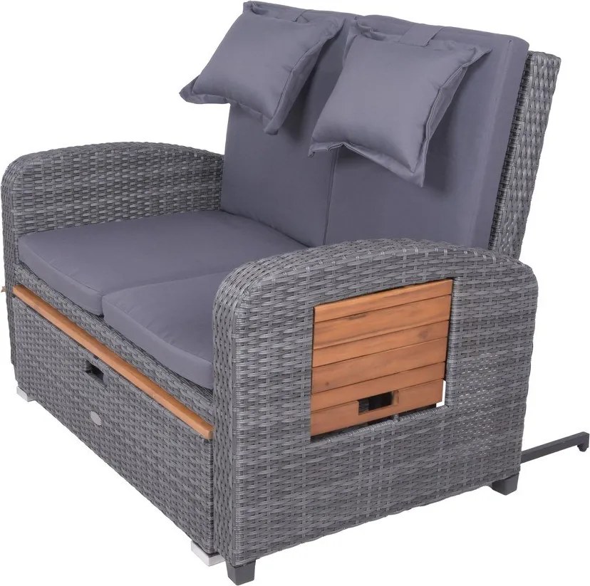 Szürke műrattan kerti kanapé Bari – Garden Pleasure