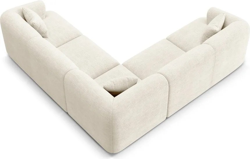 Bézs kordbársony sarokkanapé Campi – Cosmopolitan Design