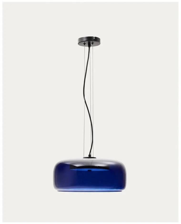 Sötétkék LED függőlámpa üveg búrával ø 38 cm Reig – Kave Home