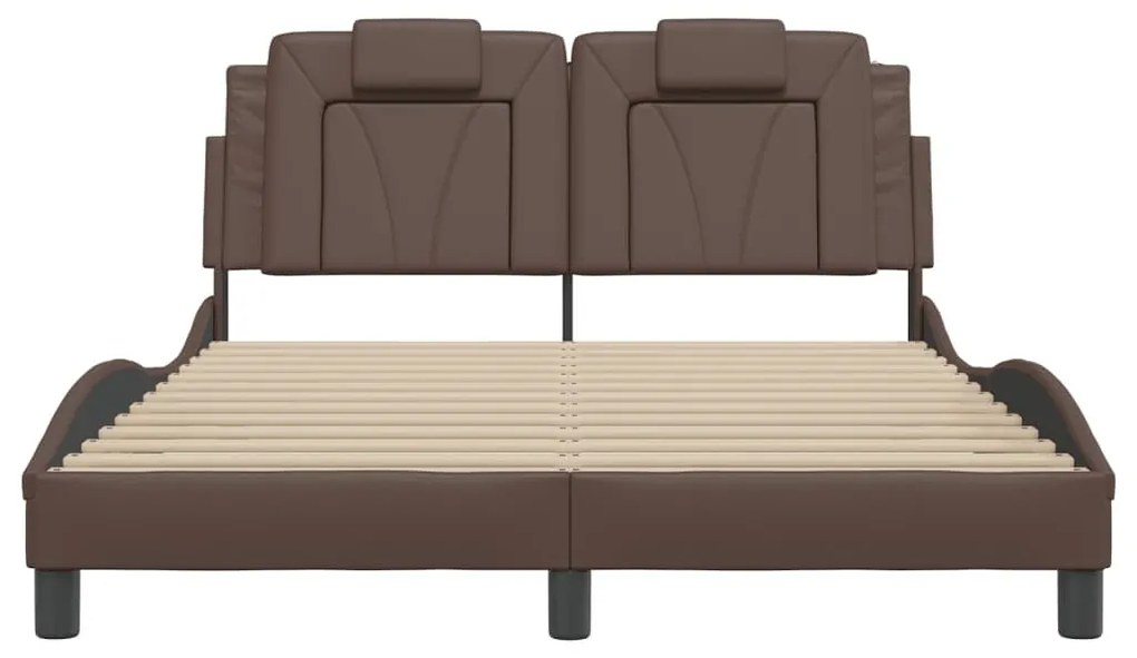 barna ágykeret Viana LED-ekkel matrac nélkül 140 x 200 cm