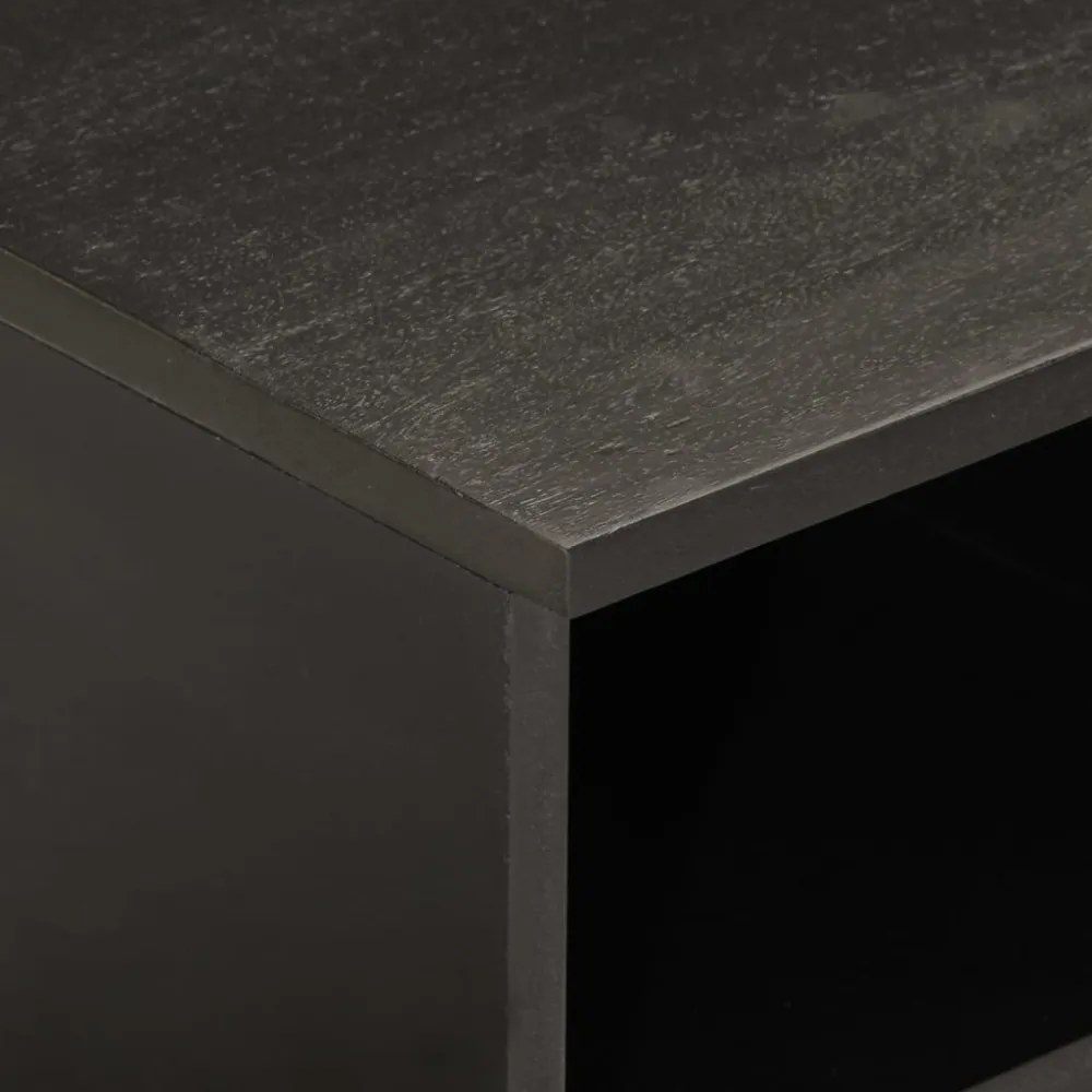fekete tömör mangófa TV-szekrény 80 x 33 x 46 cm