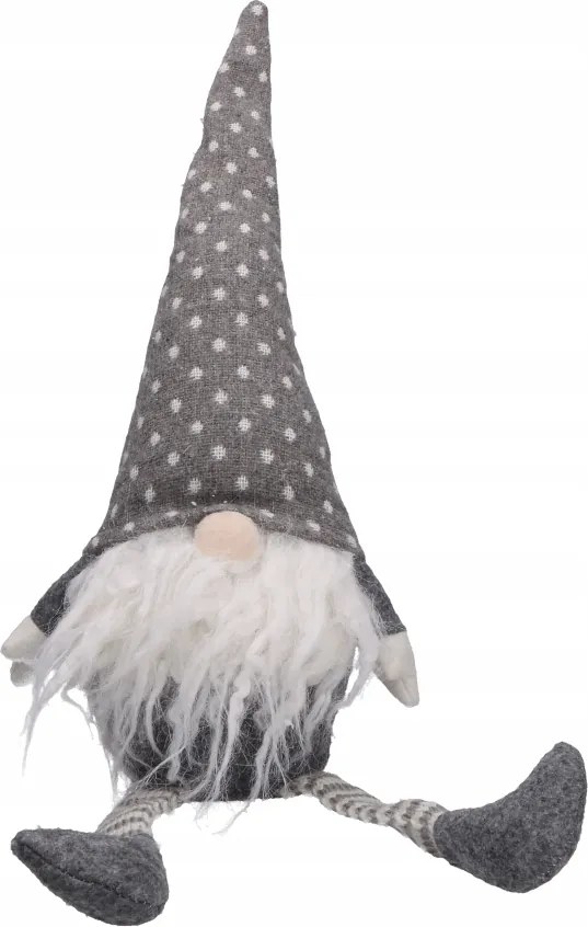 Manó szürke gyapjú és filc sapkával