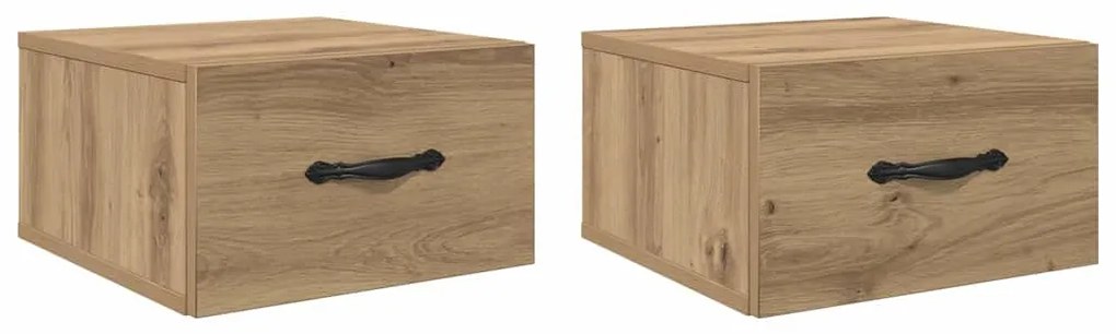 Éjjeliszekrény 2 pcs kézműves tölgy 35 x 35 x 20 cm Faanyag