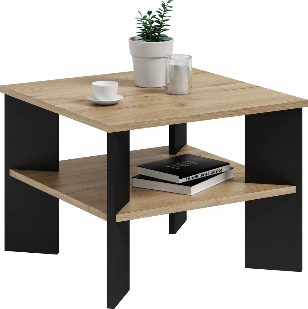 Dohányzóasztal Négyzet 60X60X47 Craft Arany/fekete