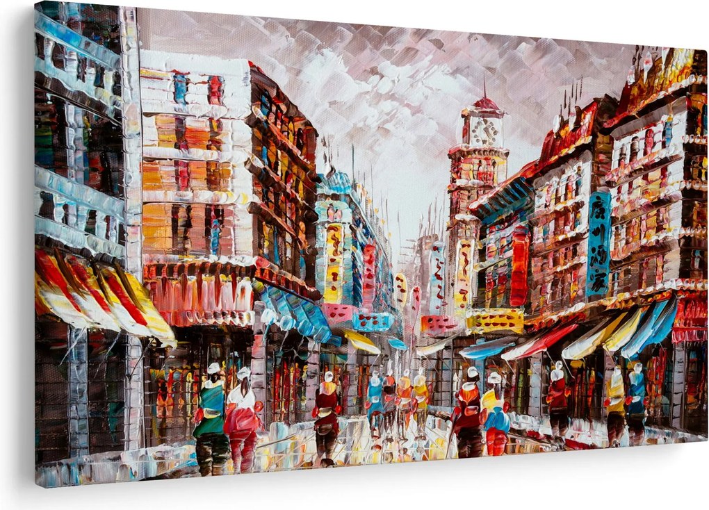 Kép - Hong Kong, olajfestmény (90x60 cm)