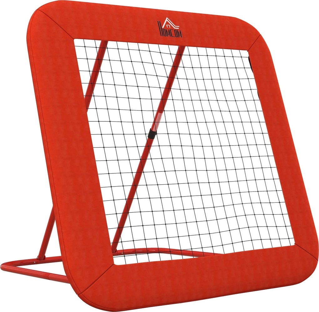 HOMCOM Focirebounder, Visszapattanó Fal Védő Élekkel, 5 Szintben Állítható, Hordozható Visszapattanó, Focikapu Tinédzsereknek, Visszapattanó Fal Kézil