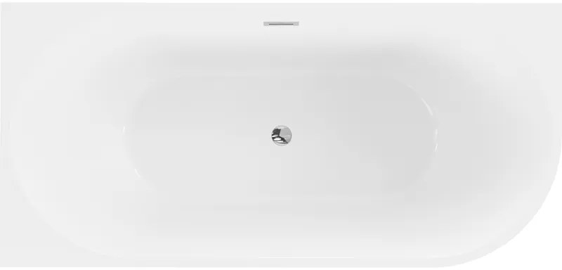 Mexen Mia, szabadon álló sarokkád, láva, 180 x 80 cm, fehér-fekete, króm túlfolyó, 52691808075L-01