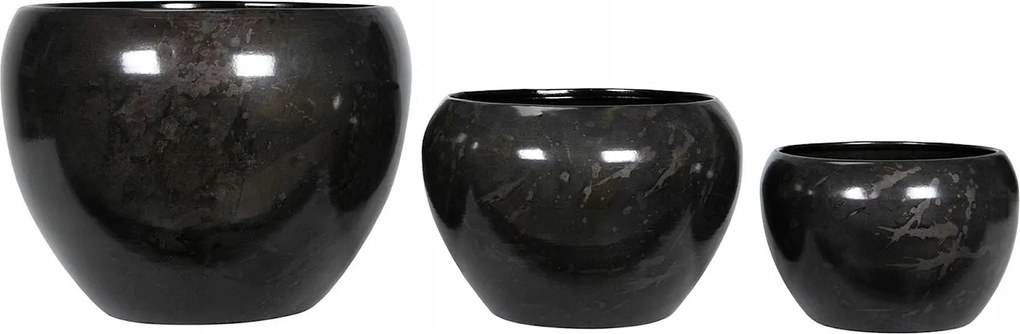 Virágtartó Erkélyre Terasz Ablakpárkány Virágok 24cm Fekete Loft 3DB