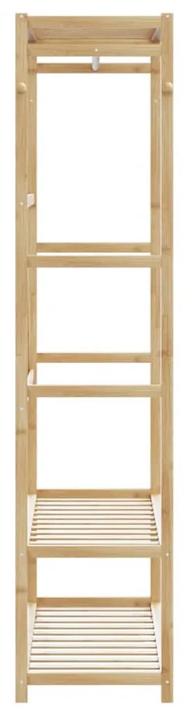 bambusz ruhaállvány polcokkal 110x40x175 cm