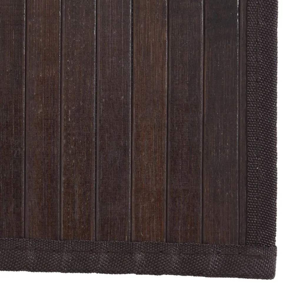 négyszögletű sötétbarna bambusz szőnyeg 80 x 400 cm