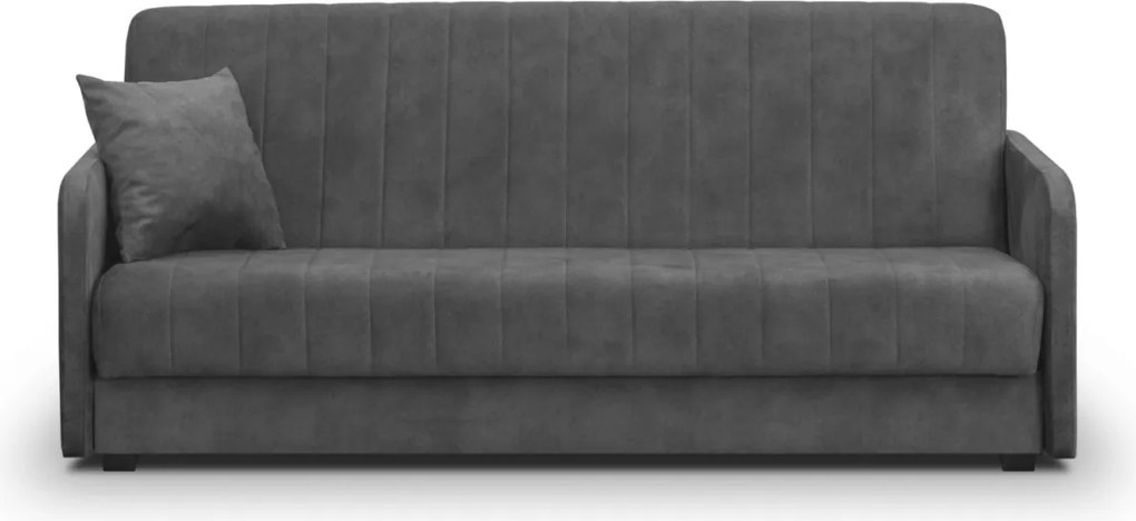 Porto ágyazható kanapé szürke színben, bársony kárpittal