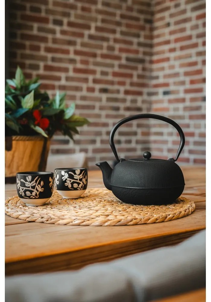 Fekete porcelán-öntöttvas teázó szett Sichuan – Bredemeijer