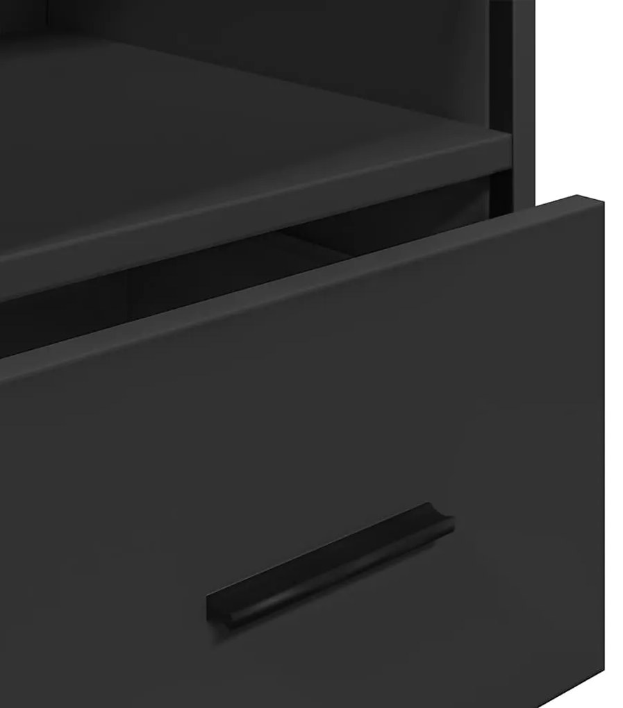 vidaXL fekete szerelt fa fürdőszobaszekrény 35x37,5x100 cm