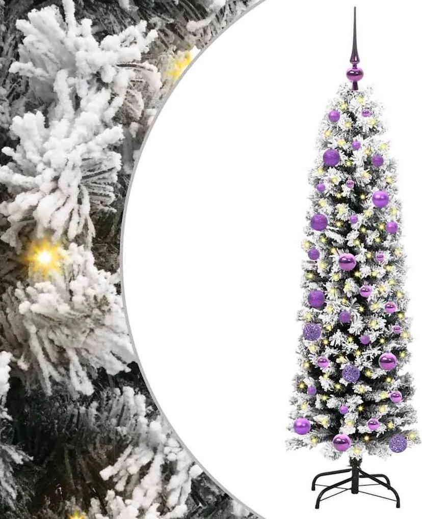 vidaXL Mű karácsonyfa 150 LED-del Zöld 150 cm PVC, acél és műanyag