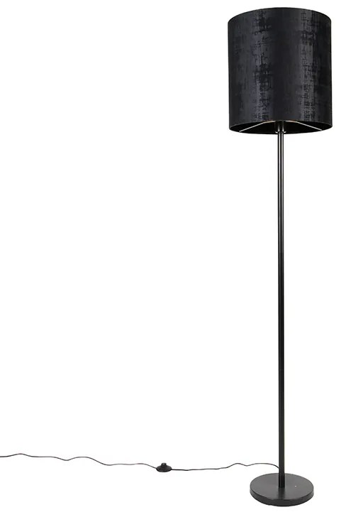 Modern állólámpa fekete árnyékolóval, fekete 40 cm - Simplo