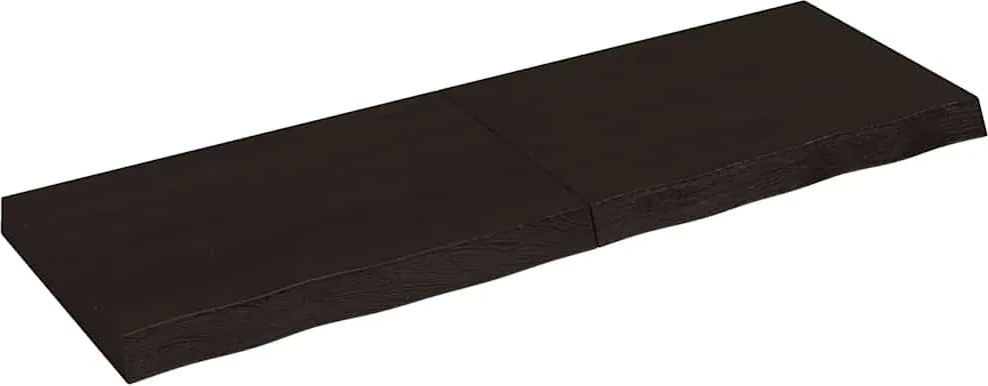 vidaXL sötétbarna kezelt tömör tölgyfa fali polc 120 x 40 x (2-6) cm