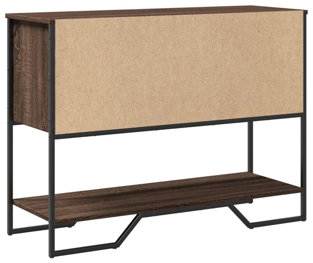 barna tölgyszínű szerelt fa dohányzóasztal 100x35x74,5 cm