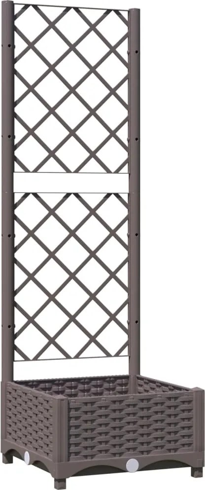 vidaXL barna polipropilén rácsos kerti ültetőláda 40 x 40 x 121,5 cm