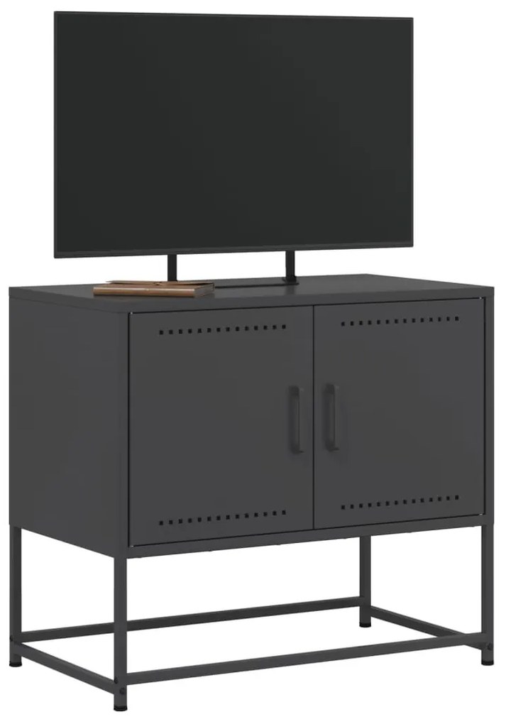 fekete acél TV-szekrény 68,5 x 39 x 60,5 cm