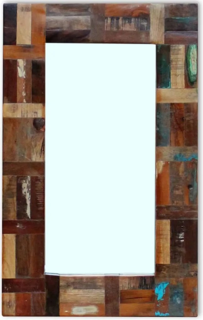 vidaXL tömör újrahasznosított fa tükör 80 x 50 cm