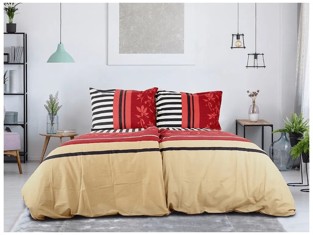 Pamut ágynemű URBAN STRIPES bézs Ágyneműhuzat mérete: 70 x 90 cm | 140 x 200 cm