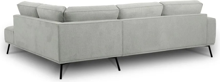 Világosszürke zsenília sarokkanapé (jobb oldali-L alakú) Amsterdam – Scandic