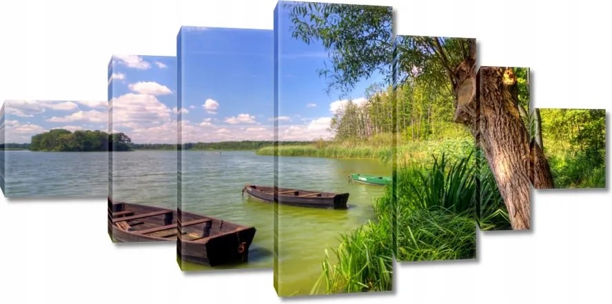 Vászonkép 200x100 Csónak tó Tájkép