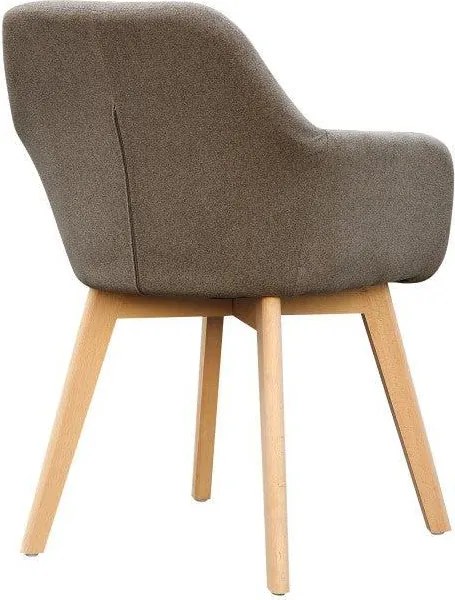 Dizájnos fotel, barna/bükk, CLORIN NEW