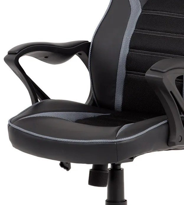 Gamerszék, Fekete Ekobőr, Hinta Mechanikával. KA-G406 GREY