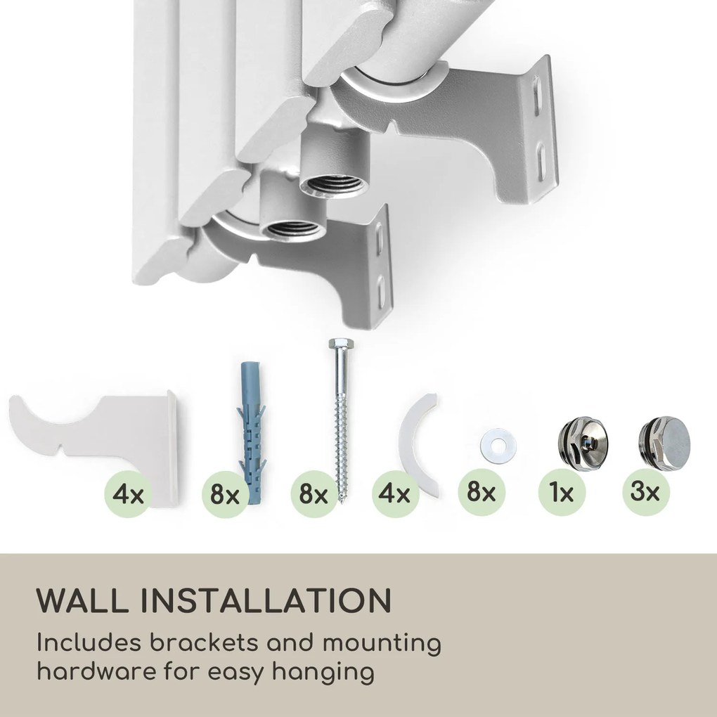 Blumfeldt Ontario, radiátor, 120 x 30, 380 W, falra szerelhető