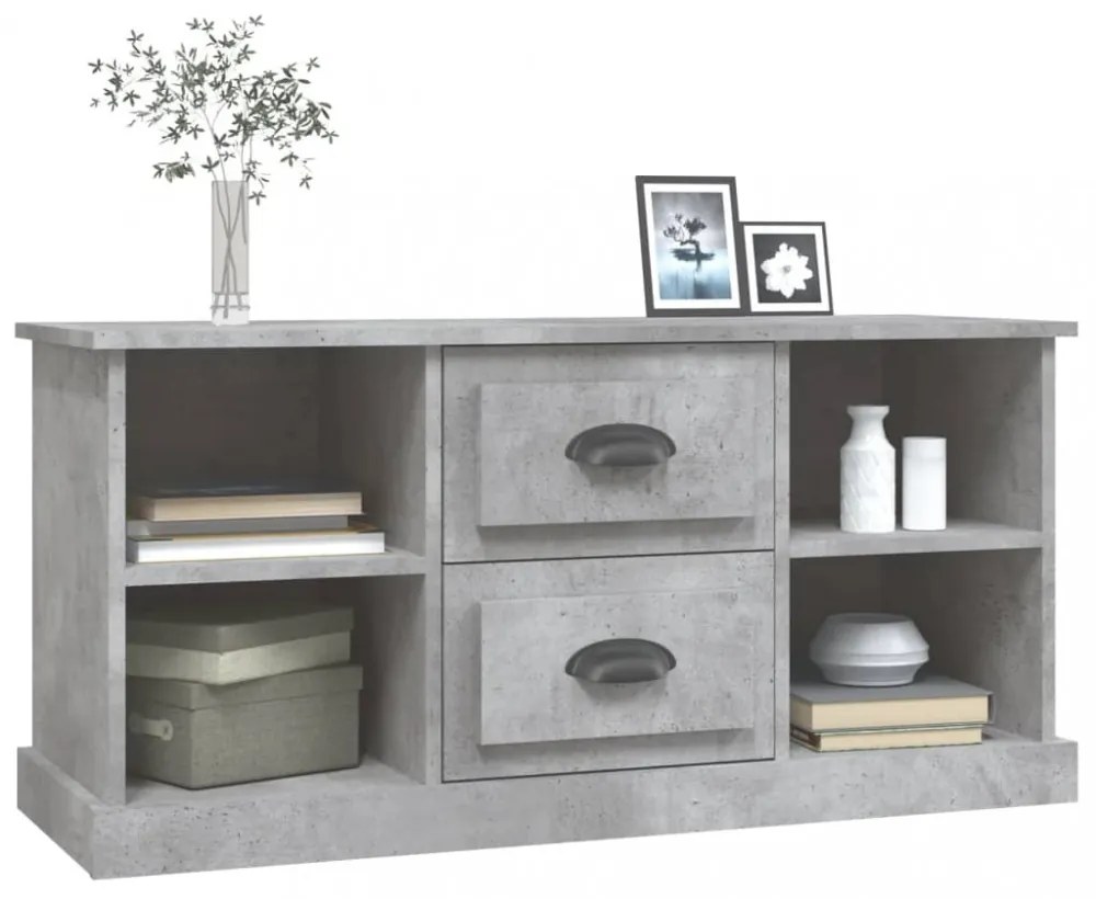 betonszürke szerelt fa TV-szekrény 99,5 x 35,5 x 48 cm