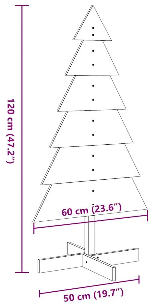 fehér tömör fenyőfa karácsonyfa-dekoráció 120 cm