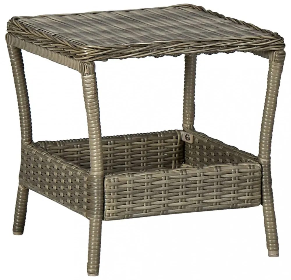 barna polyrattan kerti asztal 45 x 45 x 46,5 cm