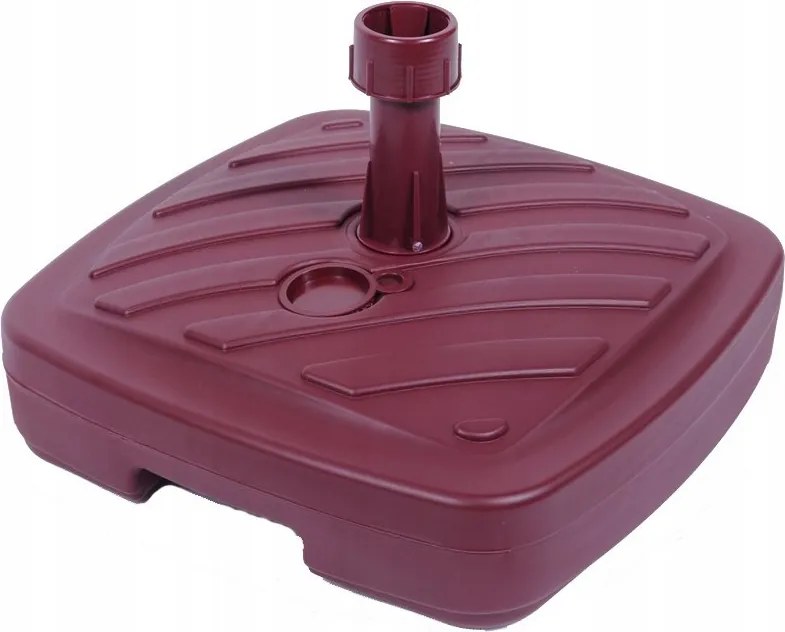 Bordó színű napernyő talp/állvány, 40x40x10cm-es méretben, kerti napernyőhöz