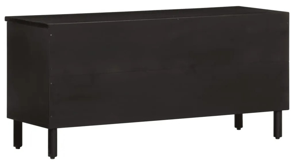 fekete tömör mangófa TV-szekrény 100 x 33 x 46 cm