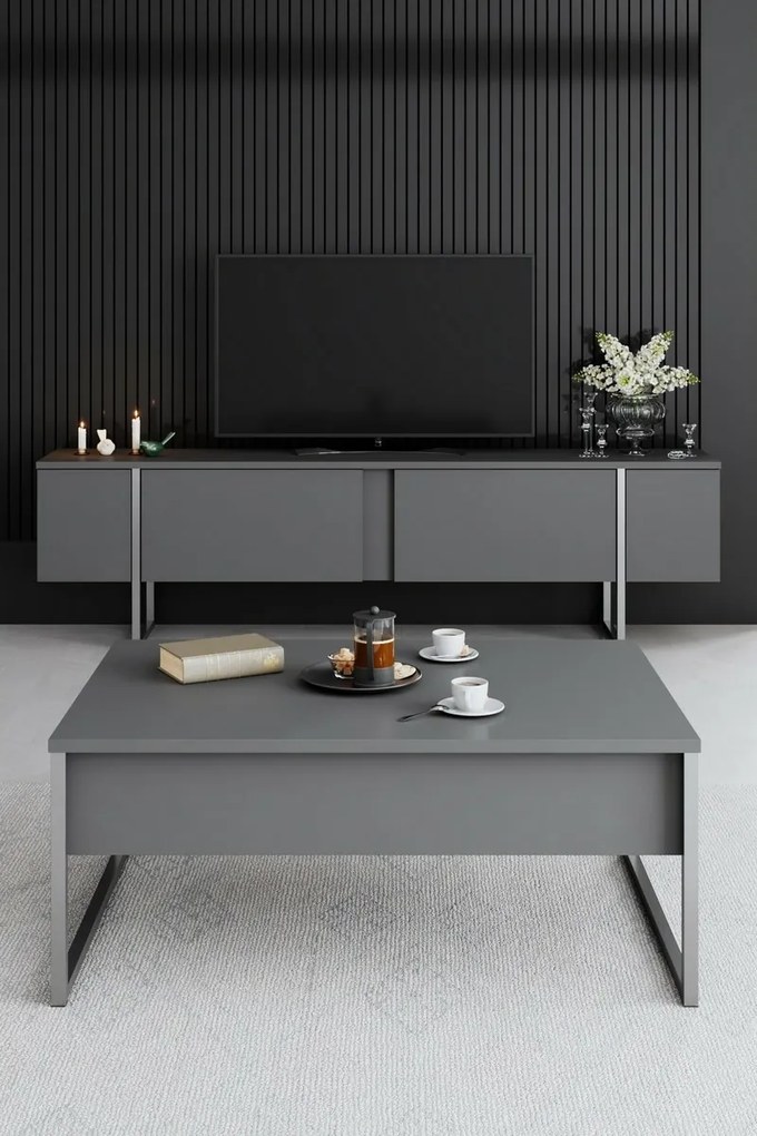 Luxe Anthracite and Silver TV-állvány