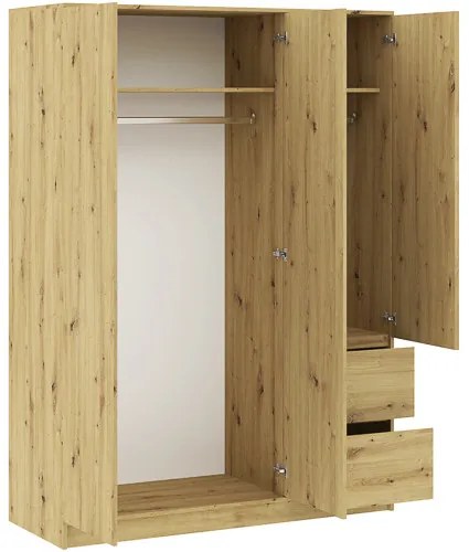 BASIT Gardrób Szekrény Tölgy Színben 150 cm