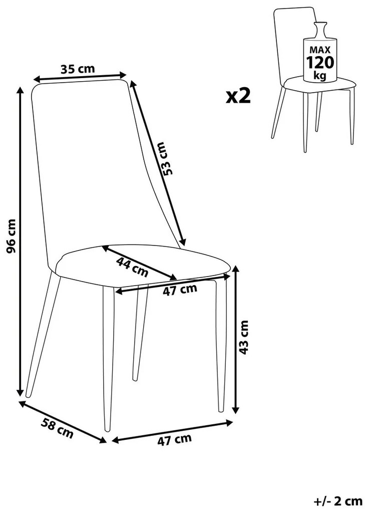 Étkezőszék szett 2 db Clenot (aranybarna). 1009884