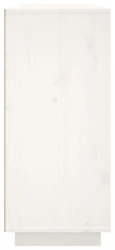 fehér tömör fenyőfa tálalószekrény 120x35x80 cm