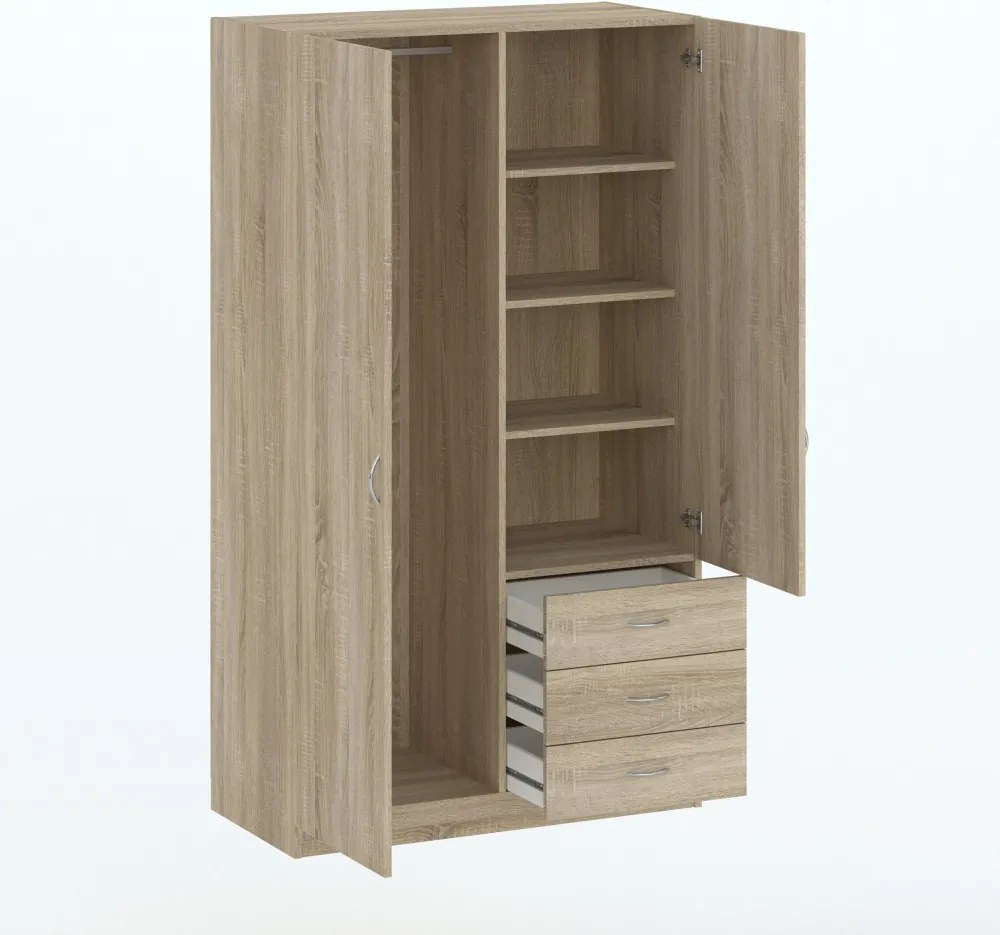 Riava gardróbszekrény 97cm 2D3S Sonoma Oak