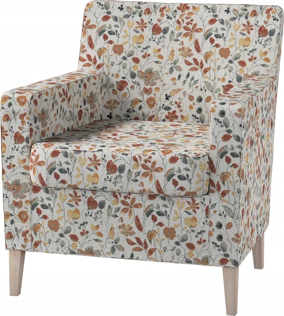 Karlstad Ikea fotelhuzat, narancssárga-zöld