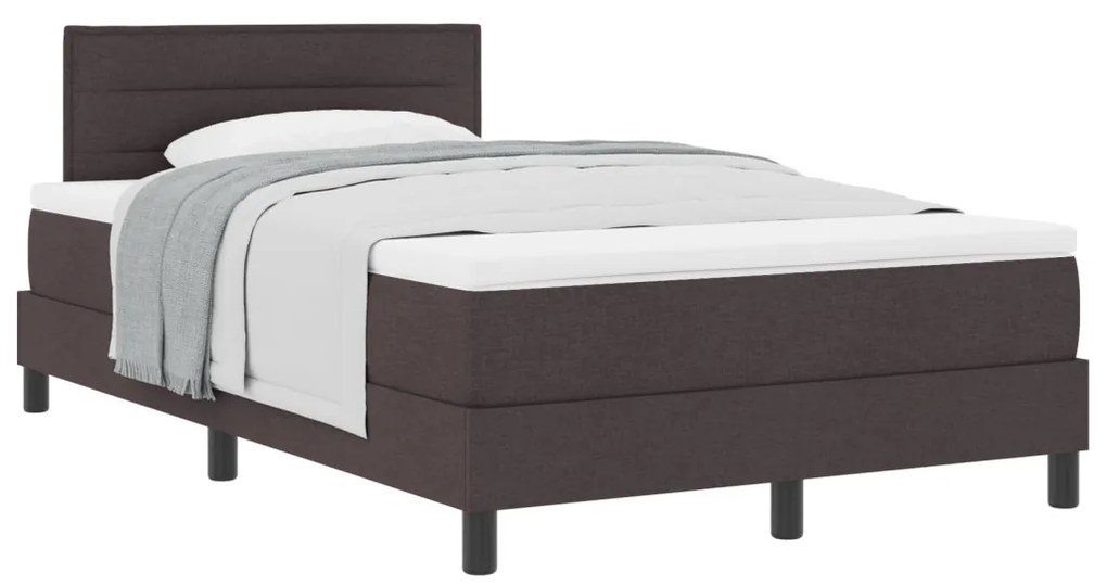 Box Spring Ágy Matraccal Sötétbarna 120x190 cm Szövet