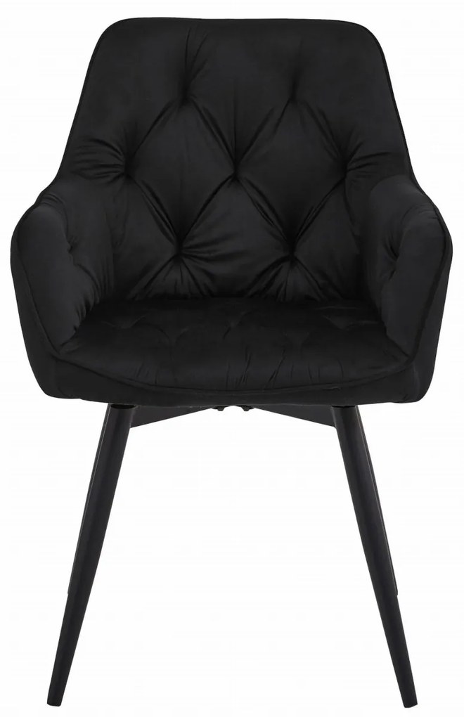 JORK360 VELVET fekete forgó étkezőszék