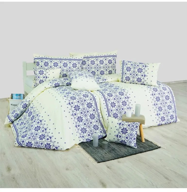 EMI Etno kék ágyneműhuzat, A standard egyszemélyes ágy szett tartalma: 1x 140x200 + 1x 70x90