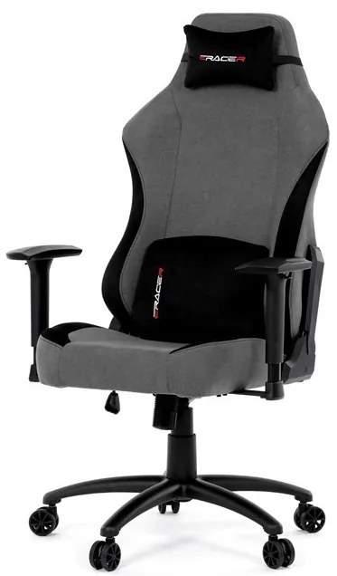 Gamer szék hintamechanikával, szürke szövetkárpittal. KA-F12 GREY2