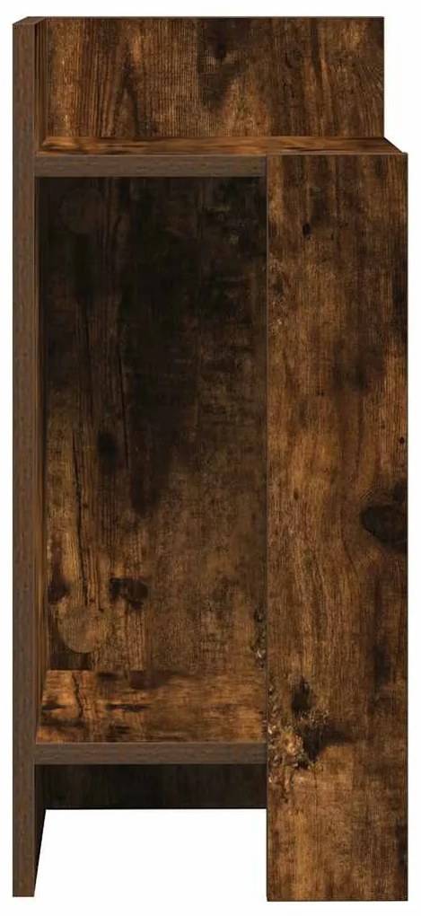 2 db füstös tölgy színű kisasztal polccal 25,5 x 27 x 60 cm