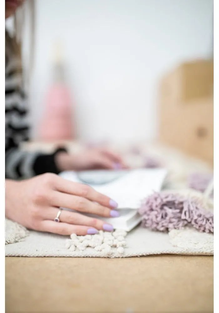 Világosszürke-krémszínű mosható kézi szövésű pamut szőnyeg 170x240 cm Air Natural – Lorena Canals