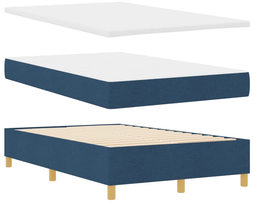 Box Spring ágy matrac & pad Kék 120x200 cm Szövet