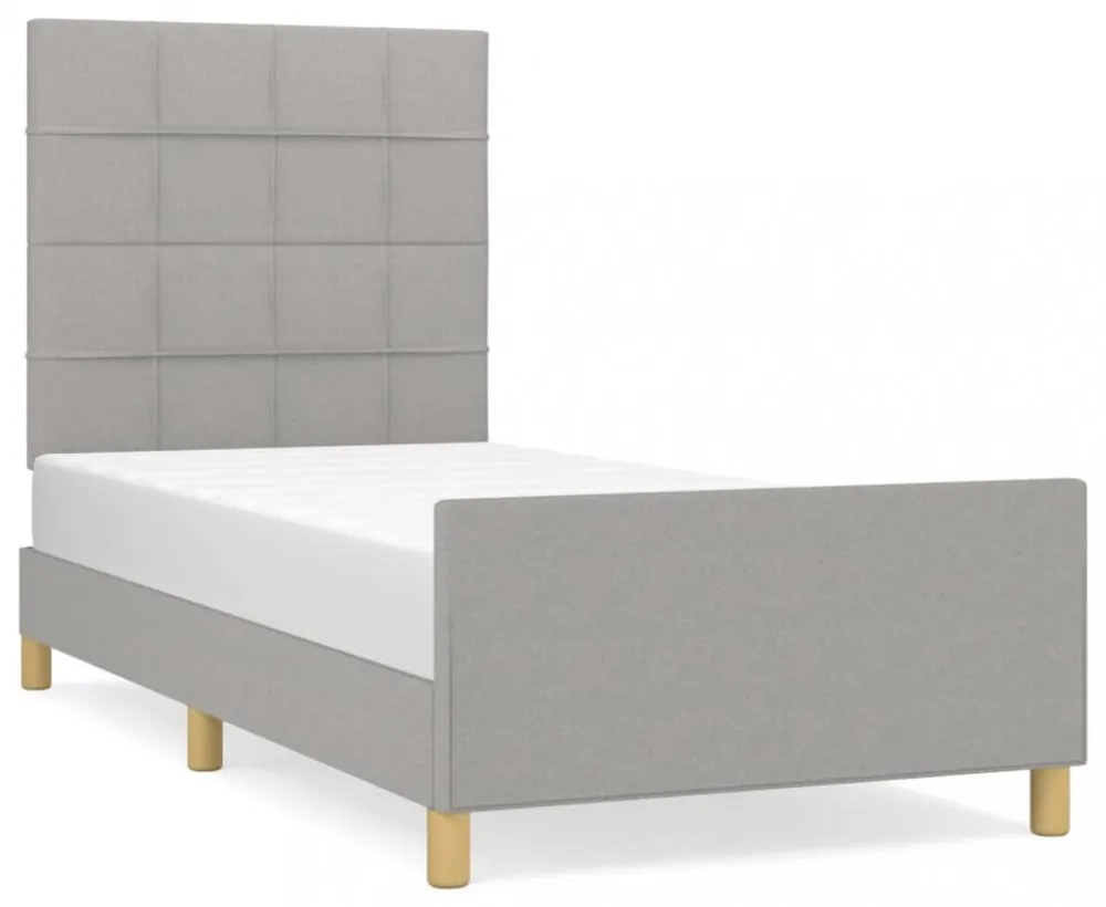 világosszürke szövet ágykeret matrac nélkül 80x200 cm